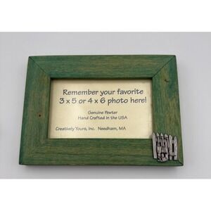 VTG Creatively Yours, Inc Photo Frame, Green, Pewter Fence/Gardening Tools - USA